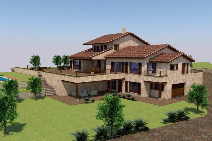 Vivienda unifamiliar rústica con psicina. Aquiestudio Heras, expertos en viviendas